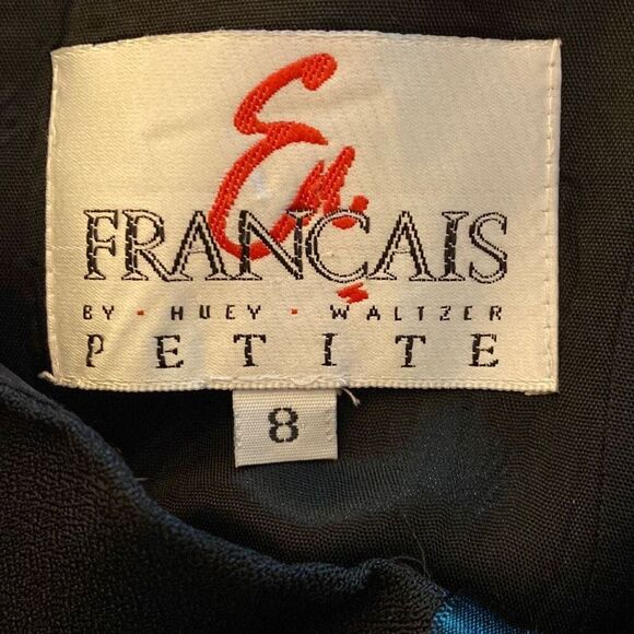 En Francais by Huey Walters black strappy front slit gown size 8 - Picture 7 of 7